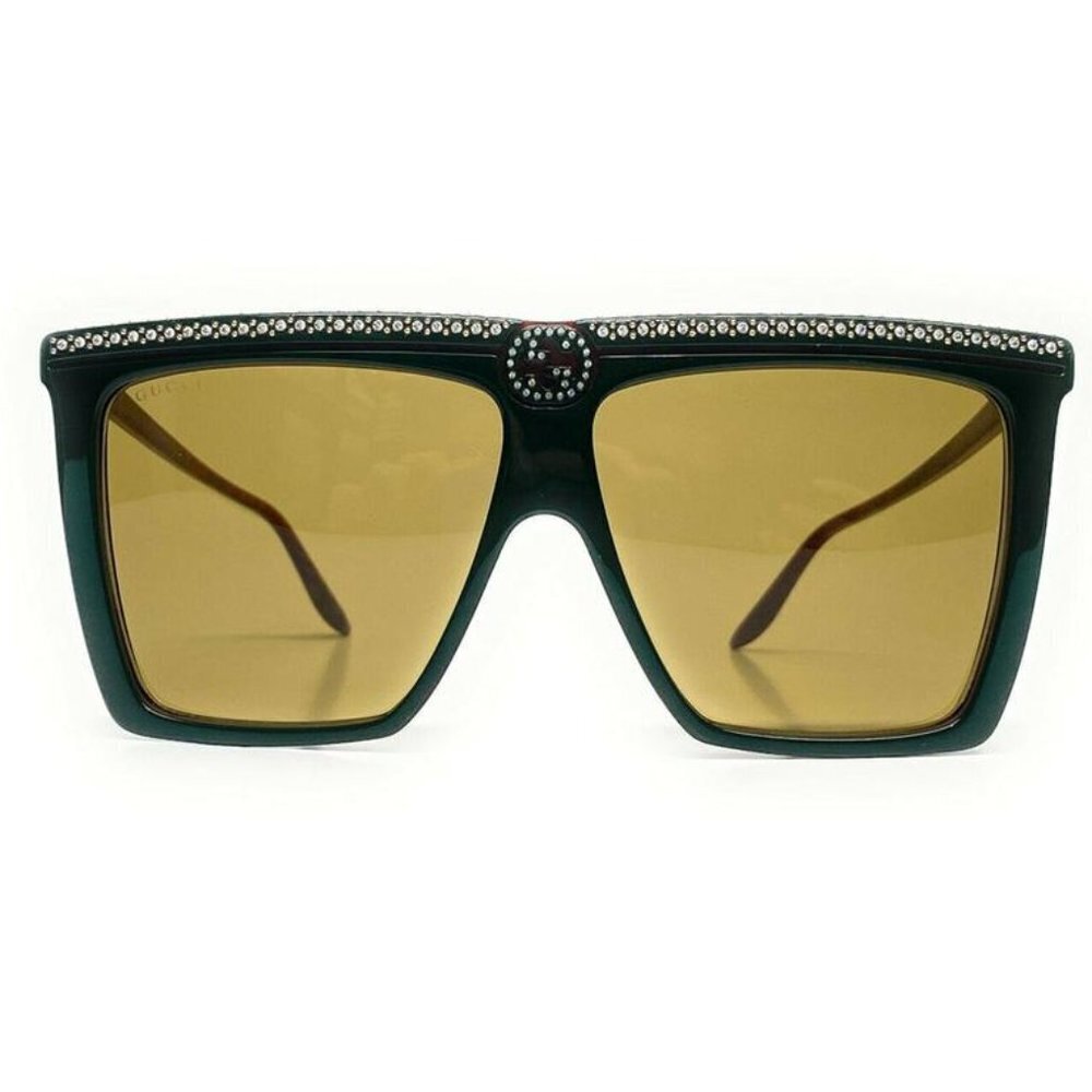 NWT GUCCI GG0733S - 005 Crystal Embellished Flat Top Sunglasses - Picture 2 of 15